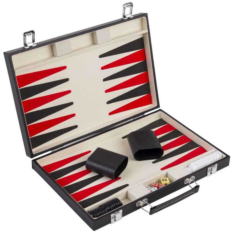 Backgammon rouge noir et blanc 36 cm Backgammon Engelhart Longeur:46,8 cm Largeur:36,2 cm Age minimum ( en années ):6 ans Matièr