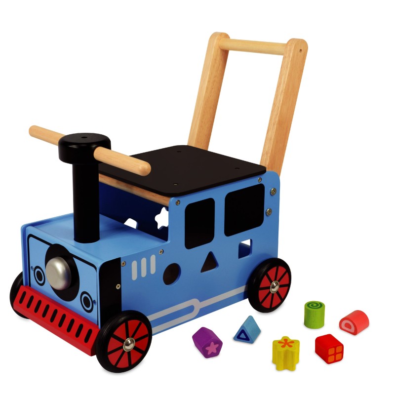 Porteur en bois pour bébé le petit train bleu Porteurs en bois I M TOY Age minimum ( en années ):1 an Thèmes:Véhicules Types:Pou