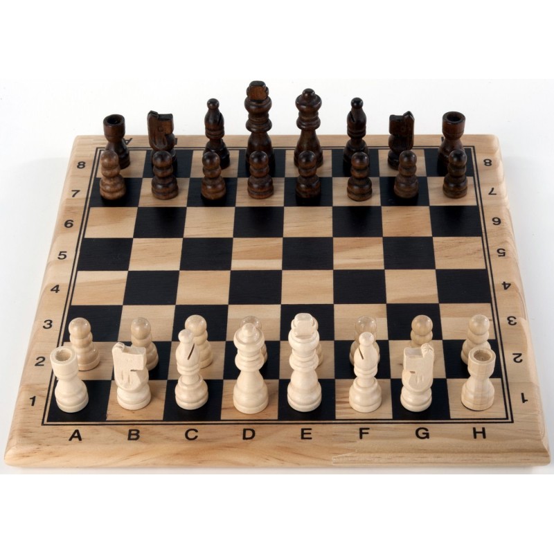 Jeu d'échecs en bois Echecs/Dames Engelhart Longeur:30 cm Largeur:30 cm Propriétés:numéroté Age minimum ( en années ):6 ans Mati