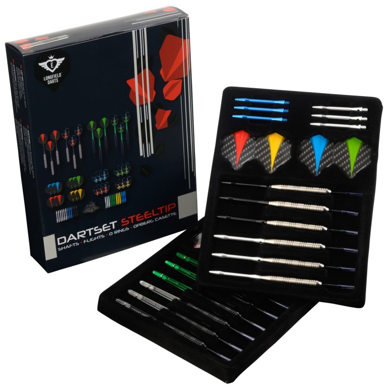 Coffret de 12 fléchettes pointe acier en laiton avec aspect tungstène. 23 gr Fléchettes Engelhart Age minimum ( en années ):12 a