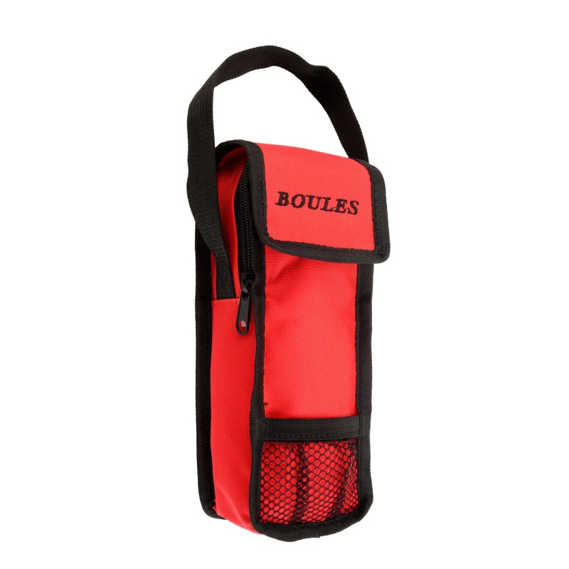 Sacoche rouge de pétanque pour jeu de 3 boules Pétanque Engelhart Age minimum ( en années ):6 ans Thèmes:sport Matière:Nylon Typ