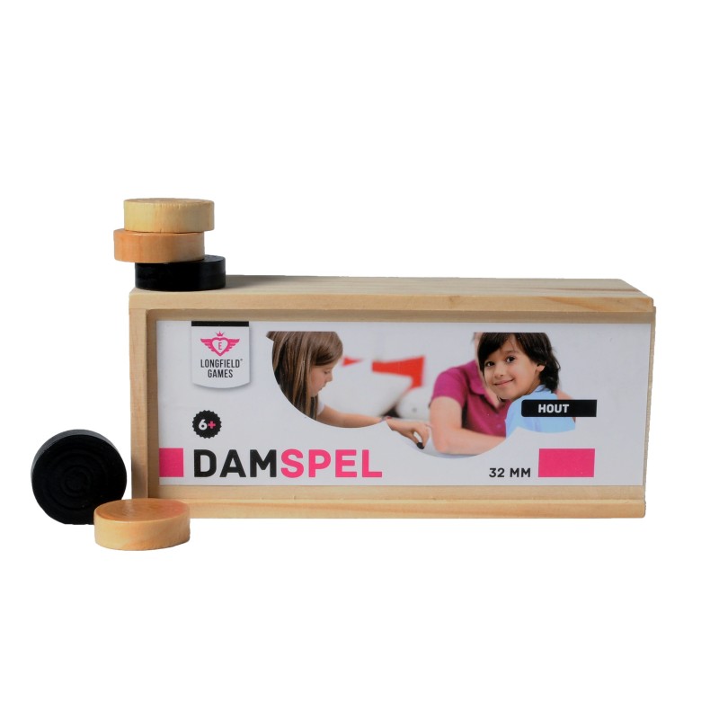 Boite de dames en bois Jeux de Dames Engelhart pièces de jeu de dames