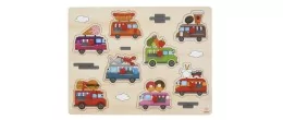 Foodtruck Quality wooden Jigsaw puzzle with button for Toddlers