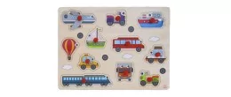 vehicle Quality wooden Jigsaw puzzle with button for Toddlers