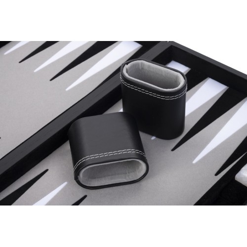 Jeu de Backgammon de luxe 38 cm, gris Backgammon Engelhart Largeur:38 cm Age minimum ( en années ):6 ans Matière:simili cuir Typ