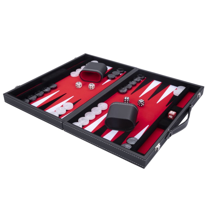 Jeu de Backgammon de luxe 38 cm, rouge Backgammon Engelhart Largeur:38 cm Age minimum ( en années ):6 ans Matière:simili cuir Ty
