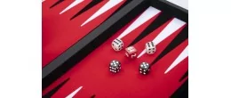 Jeu de Backgammon de luxe 38 cm, rouge