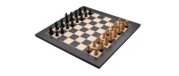 Jeu d'échecs de luxe marqueté en bois 40 cm