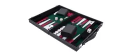 Engelhart - Tavola Reale Backgammon 11" 30 cm - tric trac - gioco di viaggio (verde/rosso/bianco)