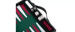 Engelhart - Tavola Reale Backgammon 11" 30 cm - tric trac - gioco di viaggio (verde/rosso/bianco)