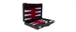 Engelhart-250513- Backgammon 11 INCH gen�hter Filz und Kunstleder- 30 cm (rot/schwarz/wei�)