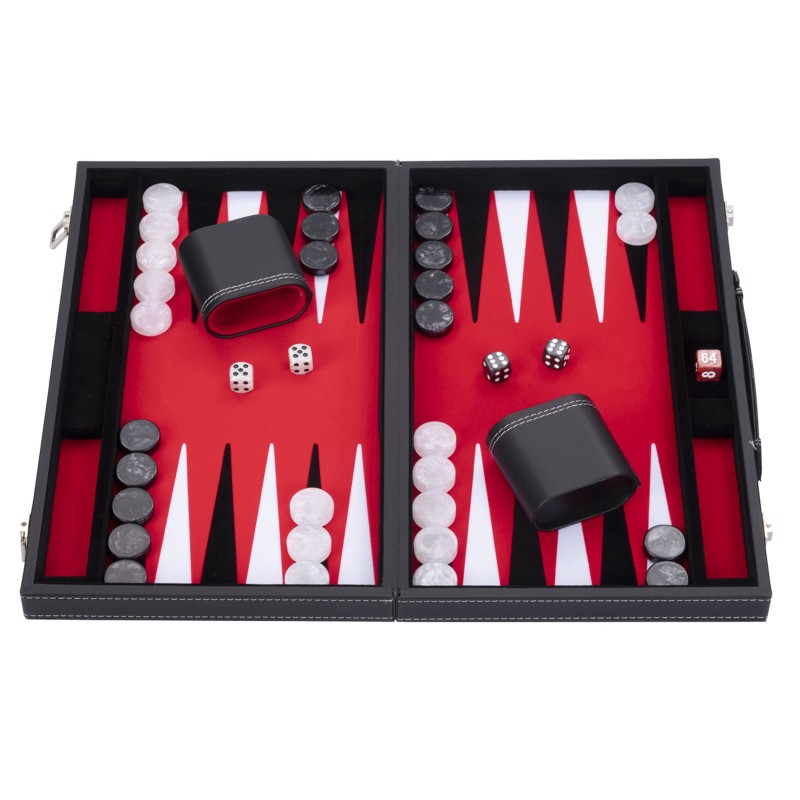 Backgammon Rouge Haute qualité 45,5 cm Nacré Backgammon Engelhart Largeur:45,5 cm Styles:De luxe nacré Age minimum ( en années )