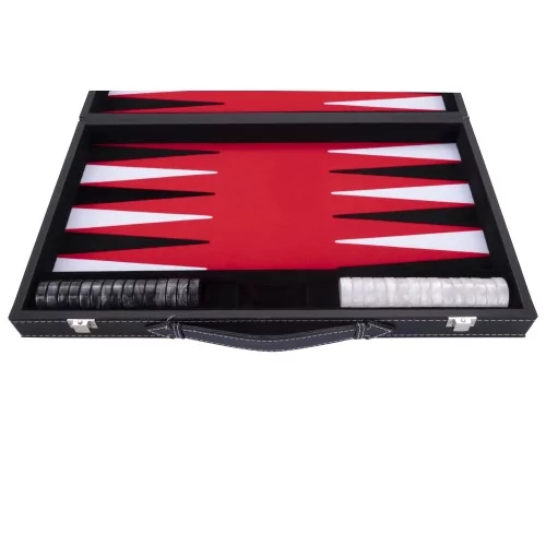 Deluxe Backgammon set Game 18" Red