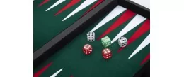 Deluxe Backgammon set Game 18" Green