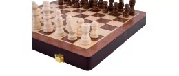 Coffret de jeux d'échecs de luxe en bois 45,5 cm
