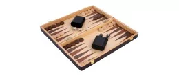 Coffret de jeux d'échecs et backgammon de luxe en bois 38 cm
