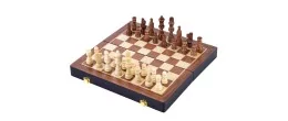 Engelhart - Coffret d'échecs de Luxe en Bois Massif - Pliant - Pièces sculptées - Bois de frêne (24,5 cm)