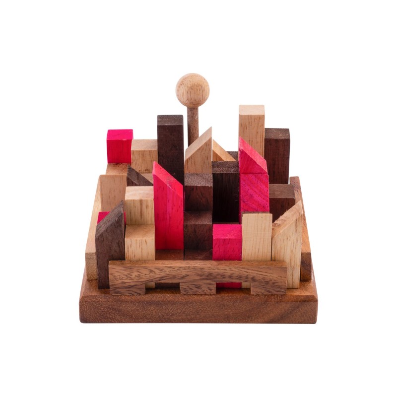 Cité infernale casse-tête en bois Casse-têtes en bois Engelhart Longeur:11,80 cm Largeur:11,50 cm Profondeur:7 cm Poids:300 g Ag