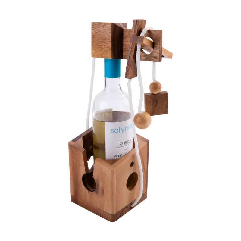 Casse-tête bouteille en bois foncé, modèle BOULE - Jeux de