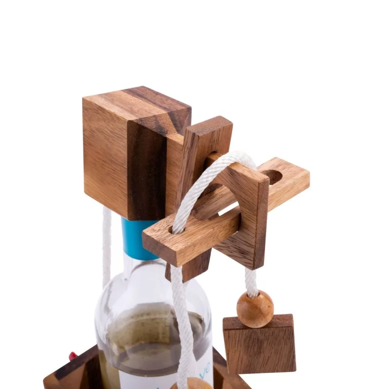 CASSE TETE pour BOUTEILLE jeu puzzle en bois massif aux normes C.E, marque  française, accessoire de vin, cadenas ne cassez pas la bouteille -   France