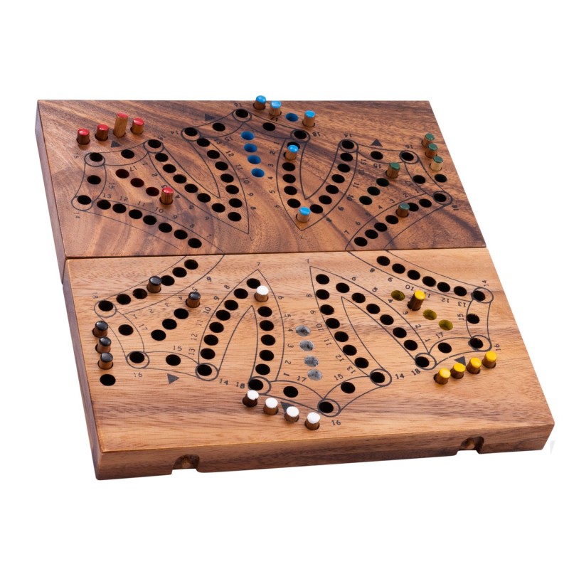 Jeu de Tock en bois Jeux de société en bois Engelhart Longeur:12,6 cm Largeur:25,80 cm Profondeur:4,5 cm Poids:650 g Age minimum