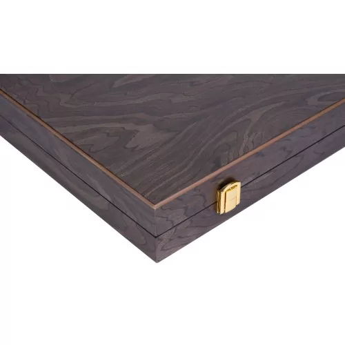 Backgammon de luxe 18" Plaqué en bois d'ébène brun