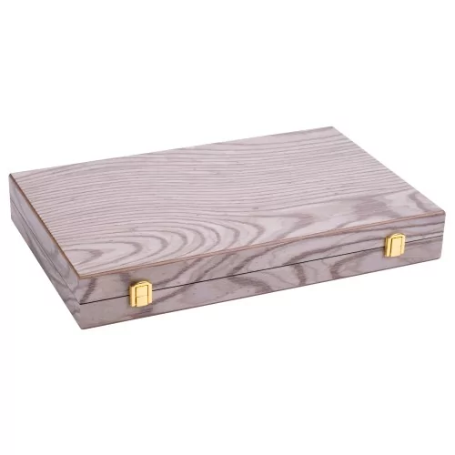 Backgammon de luxe 18 " Plaqué en bois d'ébène gris
