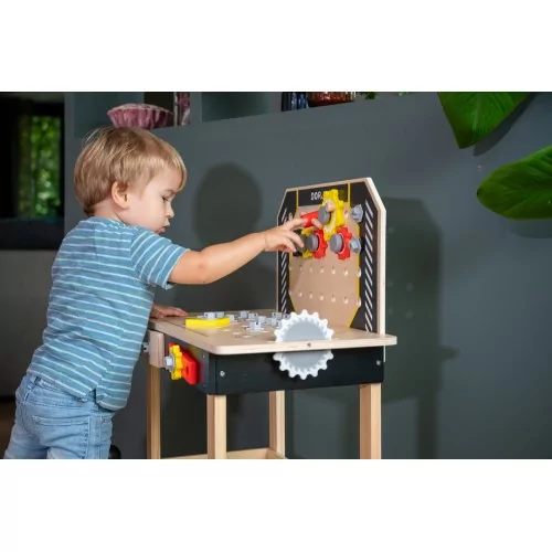 Etabli en bois réglable en hauteur Atelier mécano pour enfants + 3 ans