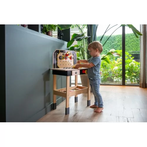 Etabli en bois réglable en hauteur Atelier mécano pour enfants + 3 ans