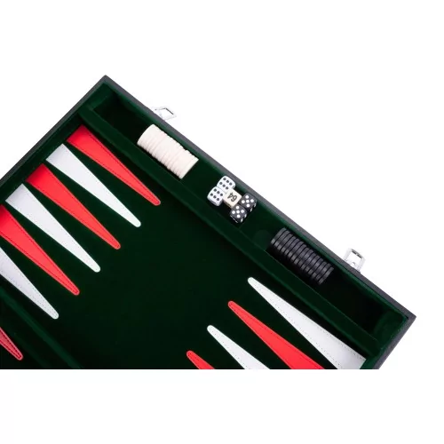 Backgammon surpiqué 18 Pouces - Vert Rouge Blanc