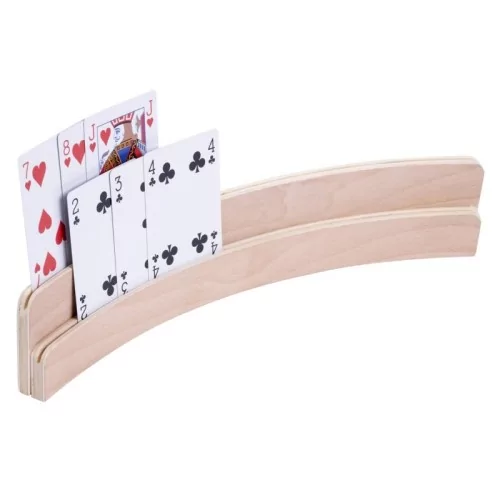 Porte-cartes à jouer en bois semi-circulaire