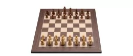 Jeu d'échecs de luxe marqueté en bois 40 cm marron / naturel