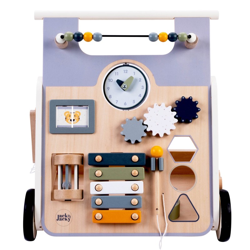 Chariot à pousser en bois pour bébé dès 12 mois avec xylophone intégré