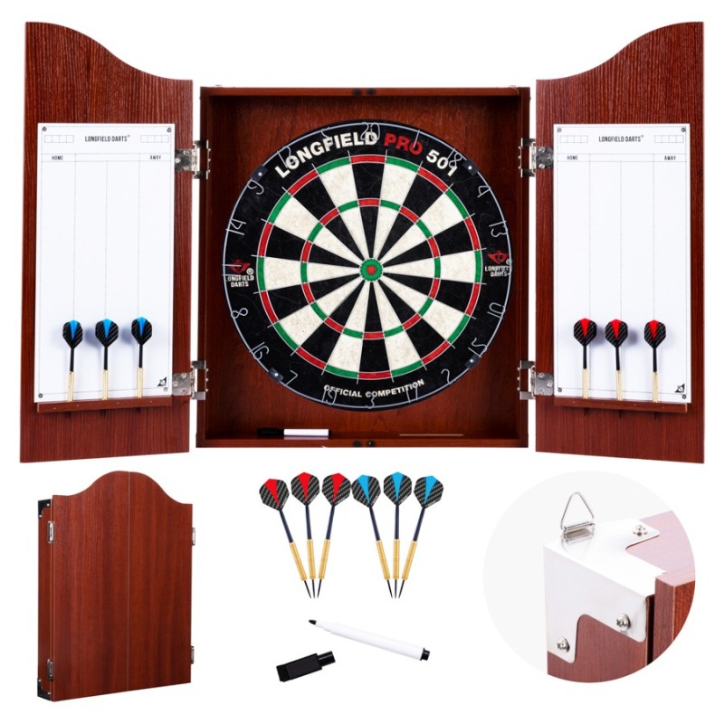 Armoire de fléchettes en bois Brun Rouge Fléchettes Engelhart