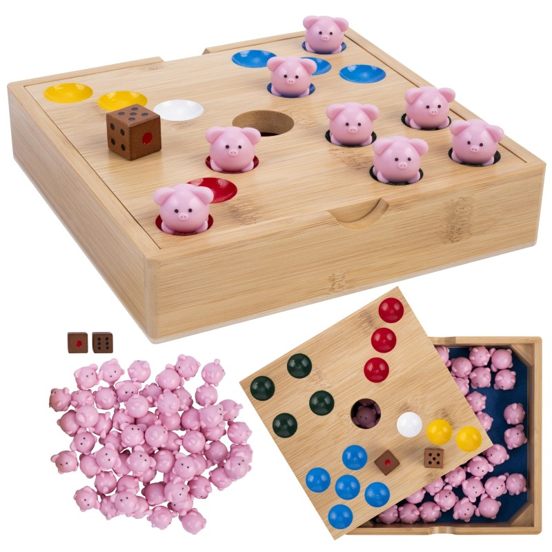 Jeu Le Trou du Cochon en bois coffret familial Engelhart