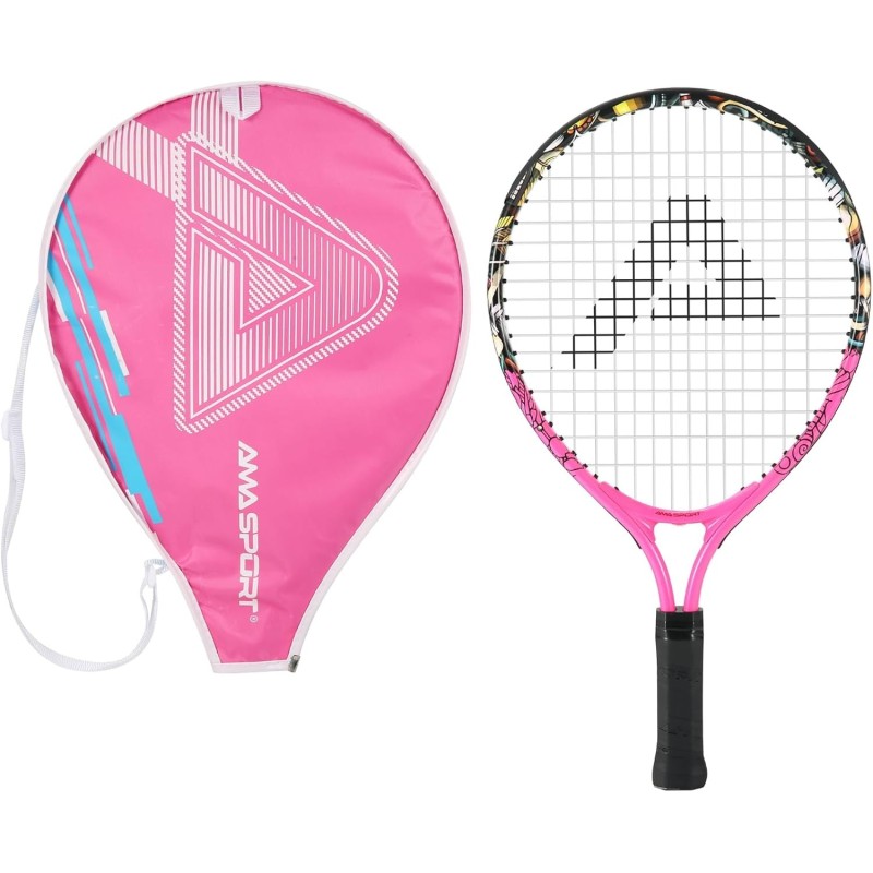 Raquette tennis enfant graffiti rose 17 pouces AMA SPORT junior 2 à 3 ans