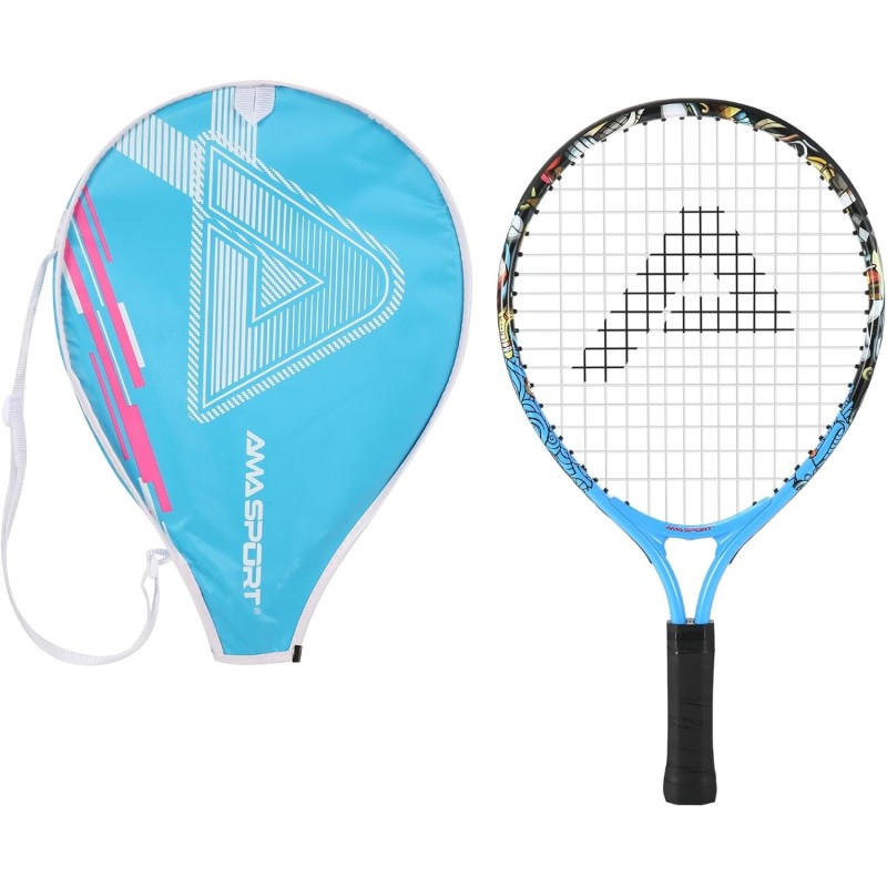 Raquette tennis enfant graffiti bleu 17 pouces AMA SPORT junior 2 à 3 ans