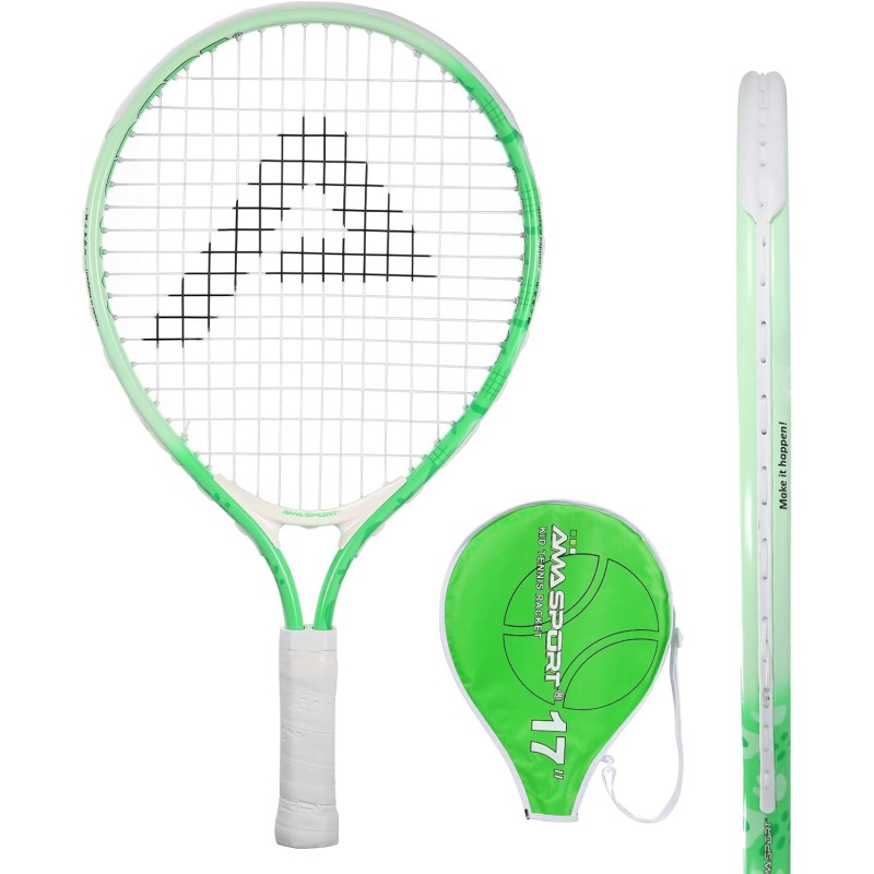 Raquette tennis enfant verte 17 pouces AMA SPORT junior 2 à 3 ans