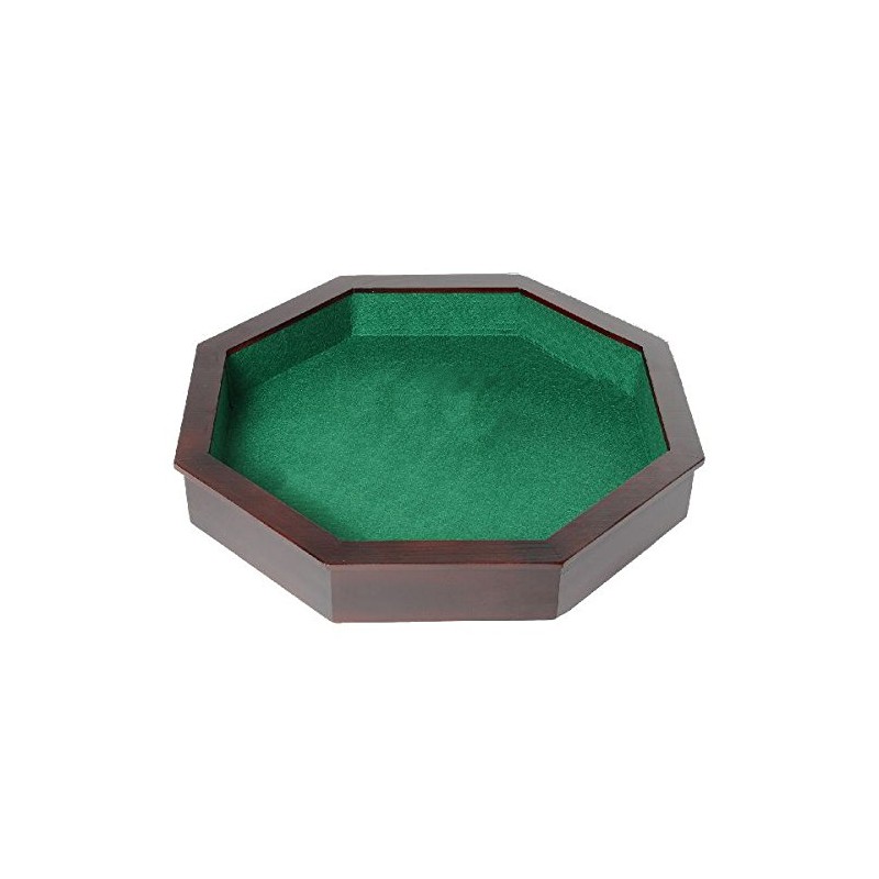 Piste de jeux de dés en bois octogonale 38,5 cm