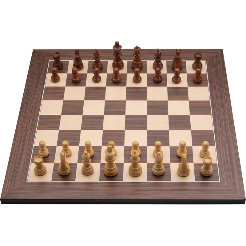 Jeu d'échecs de luxe marqueté en bois 40 cm marron / naturel Echecs/Dames