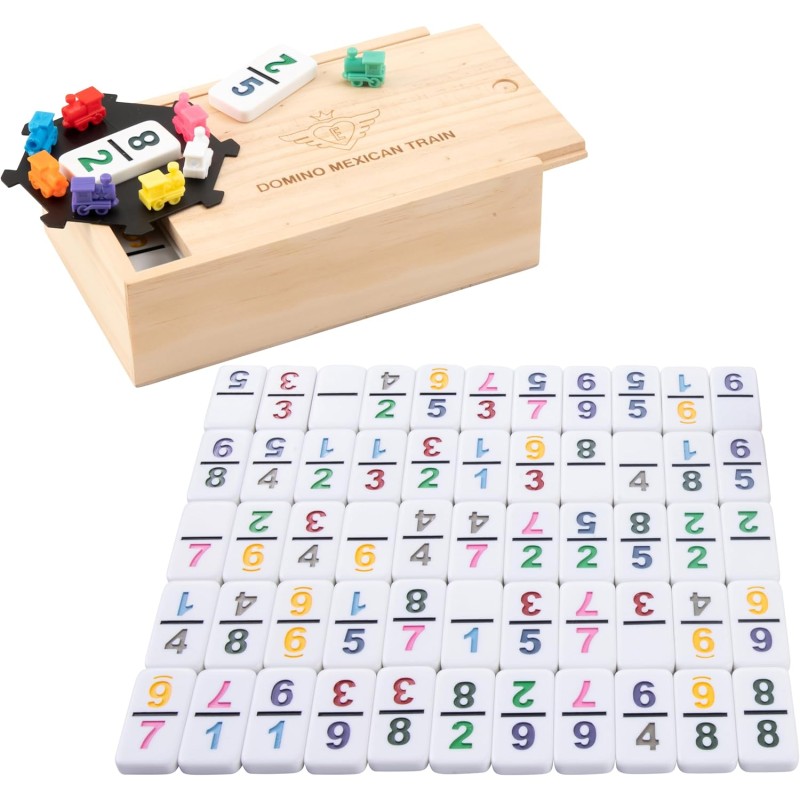 Domino mexican train avec chiffres nombres