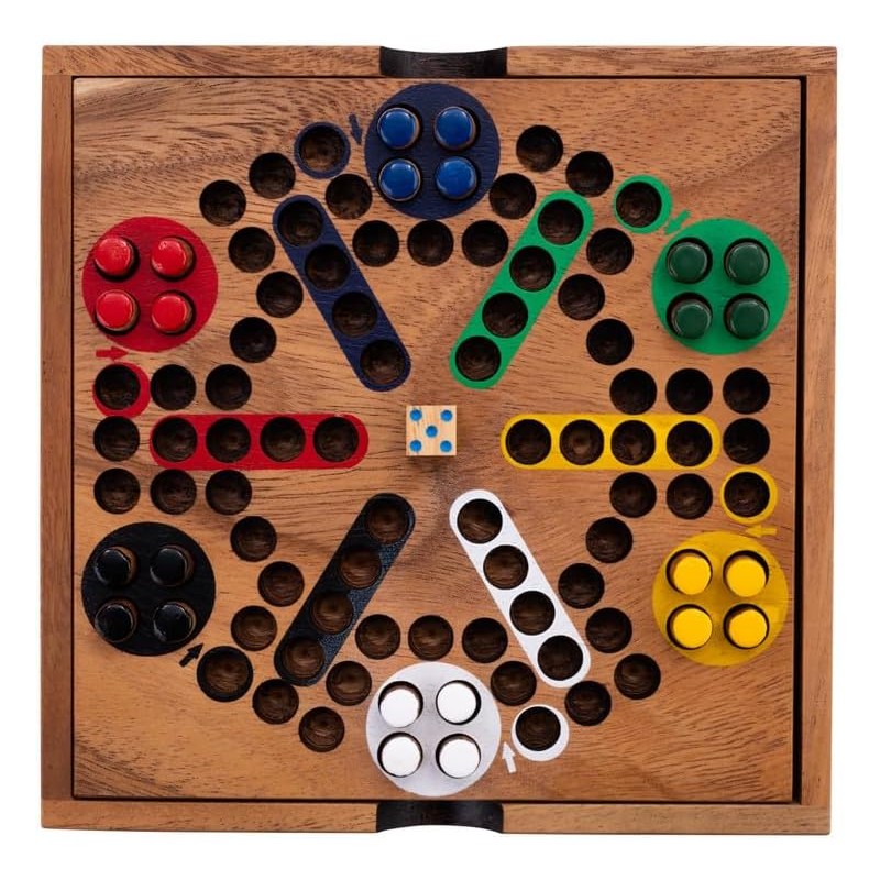 Jeu de Ludo en bois 6 joueurs Jeux de société de famille en bois Engelhart
